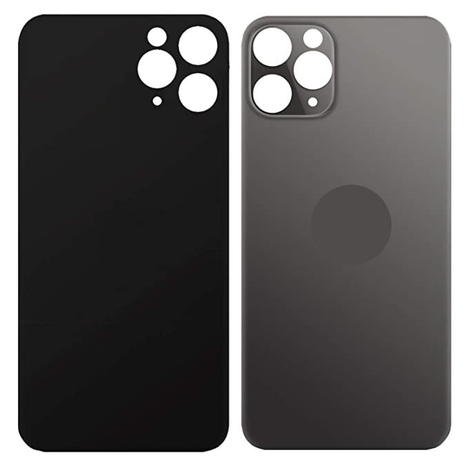 For iPhone 11 Pro Max Back Glass Black (Enlarged camera frame)