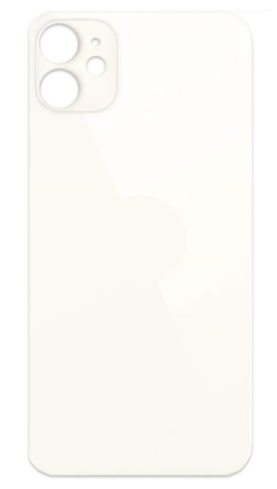 For iPhone 11 Back Glass White (Enlarged camera frame)