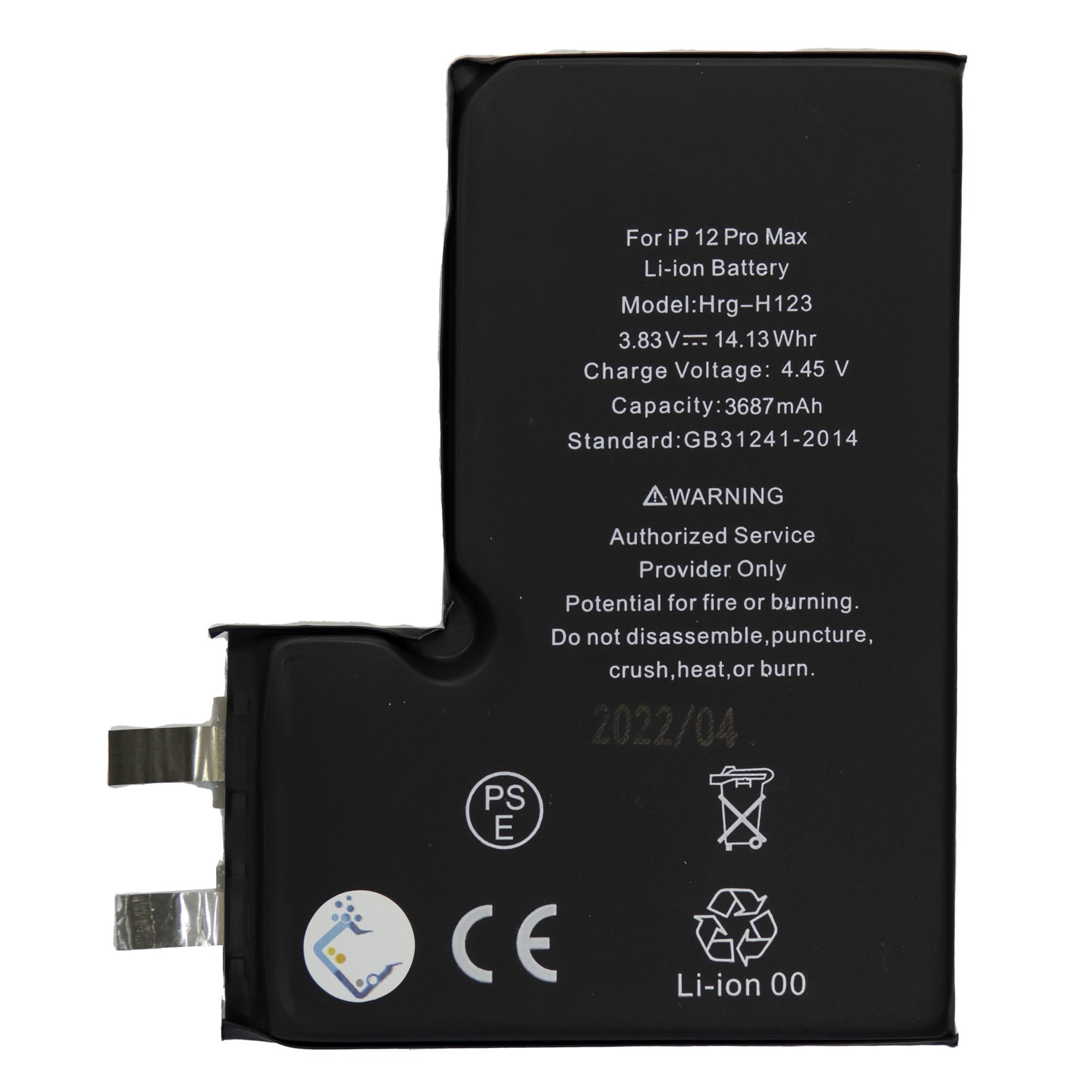 For Apple iPhone 12 Pro Max Battery Without BMS (with Adhesive)