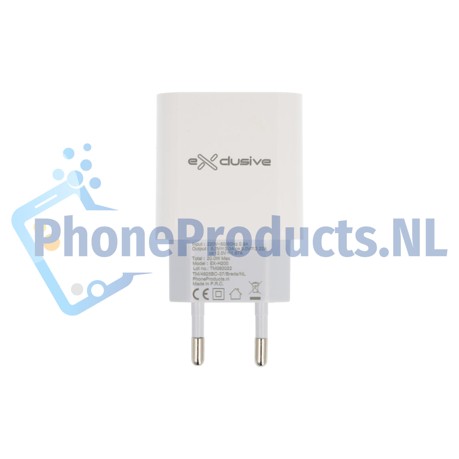 eXclusive USB-C Charger EU Plug White 20W PD